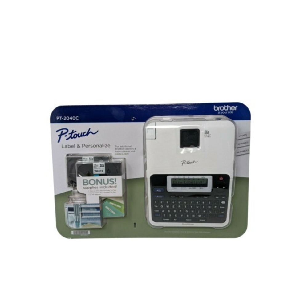 Brother P-Touch PT-2040C Label Maker White Portable Thermal Printer New Bundle